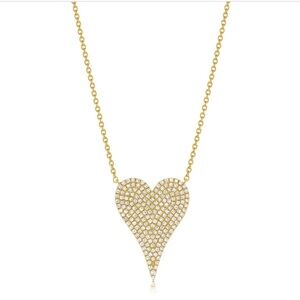 Jennifer Miller large diamond heart necklace 14k